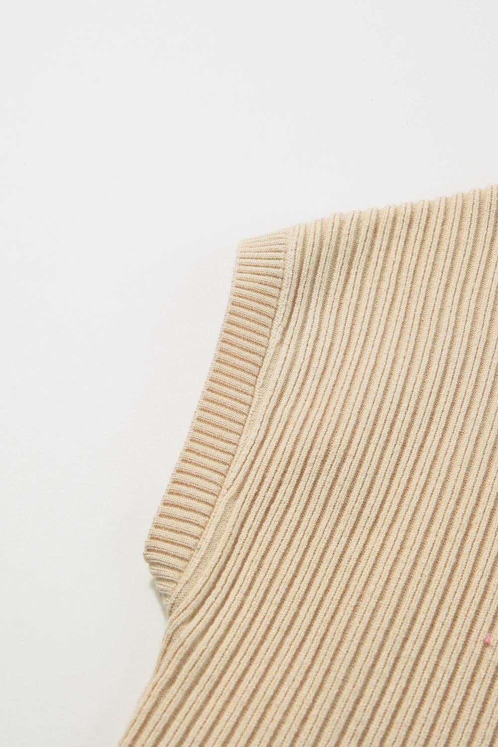 Ribbed Knit Short Sleeve Sweater