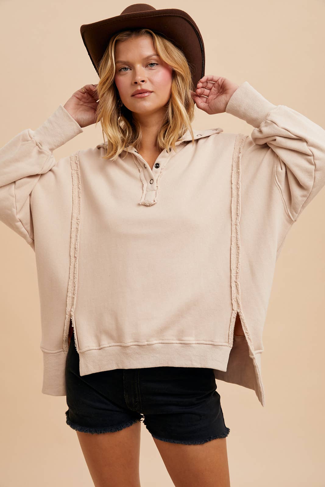 WASHED POLO PULLOVER