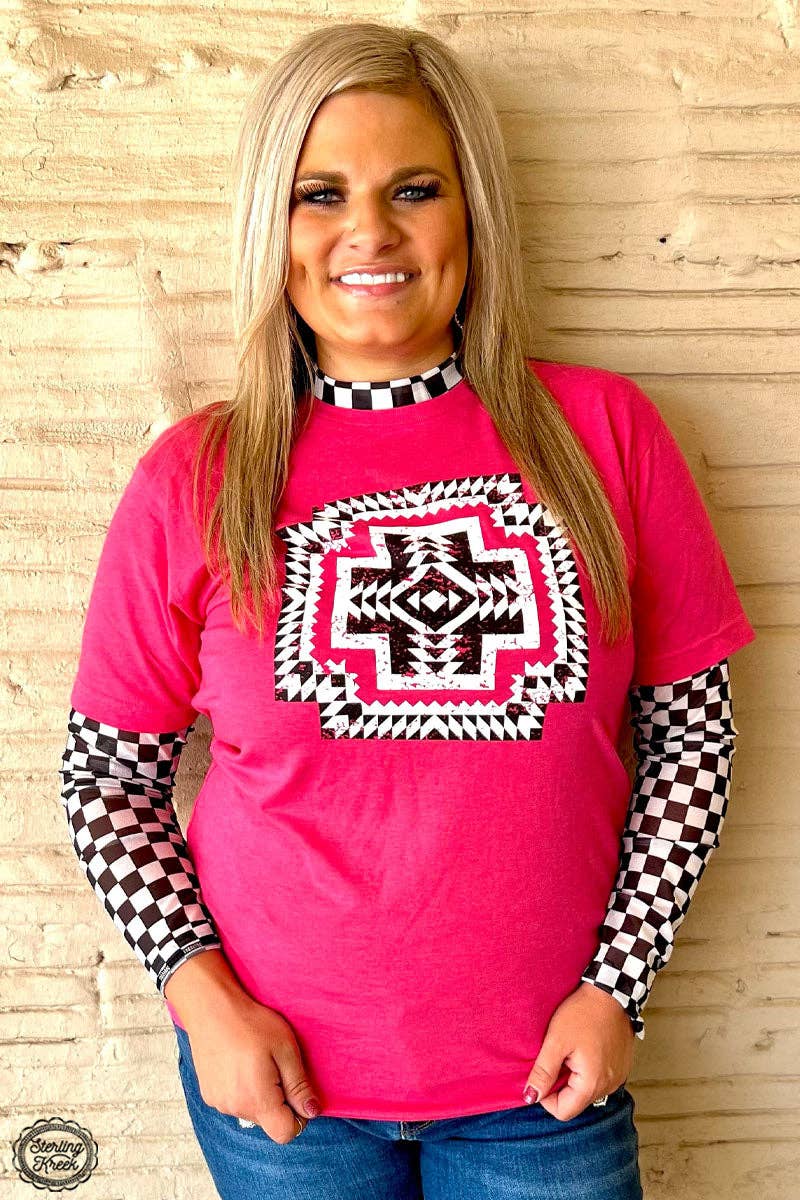Checkered Mesh long sleeve