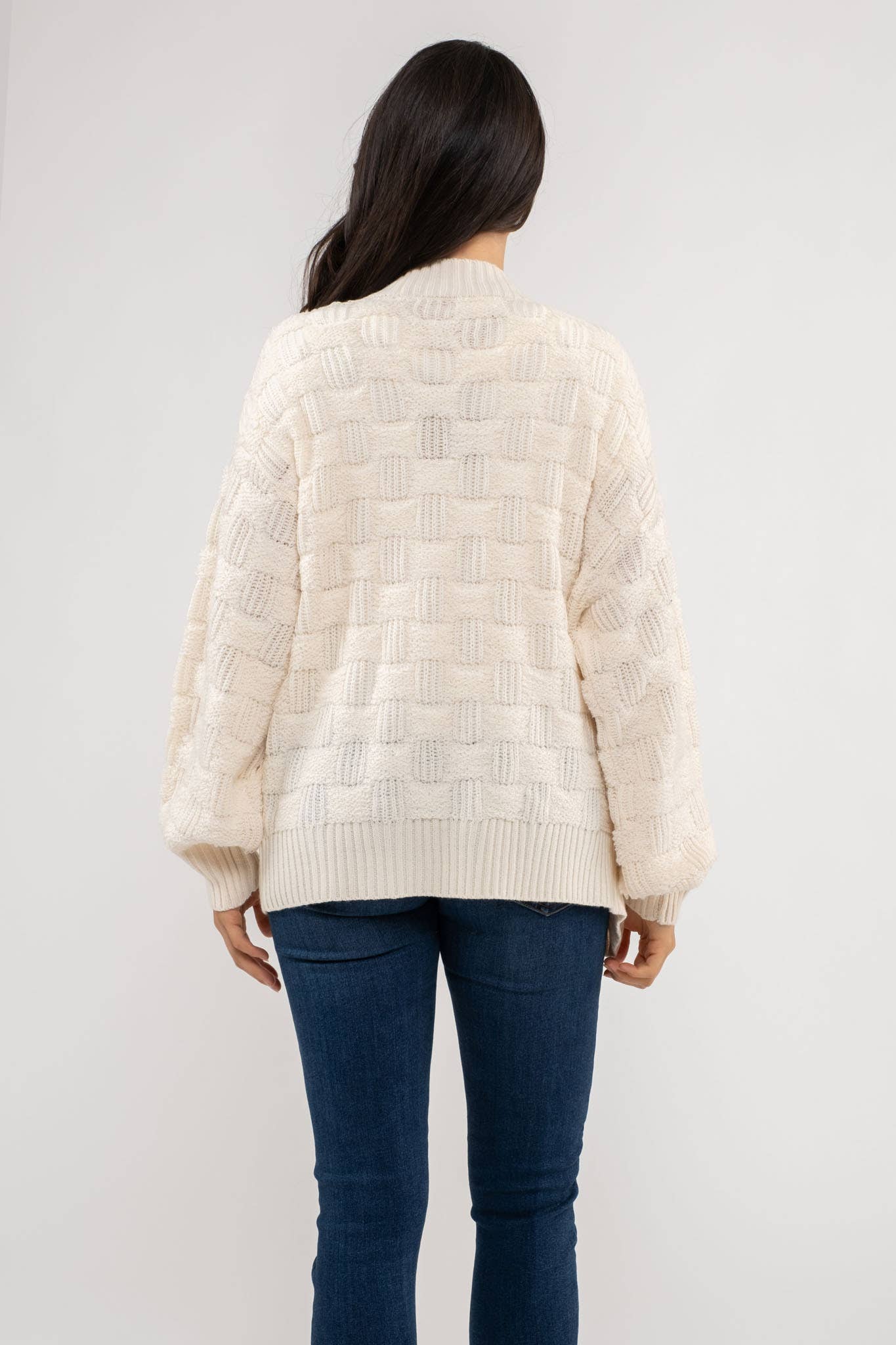 CHECKERED KNIT Cardigan/HOT PINK