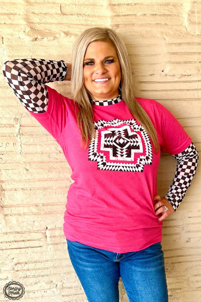 Checkered Mesh long sleeve