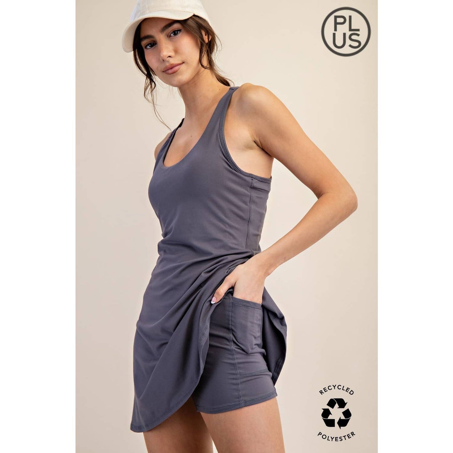 Curvy Cuts ROMPER DRESS/Titanium