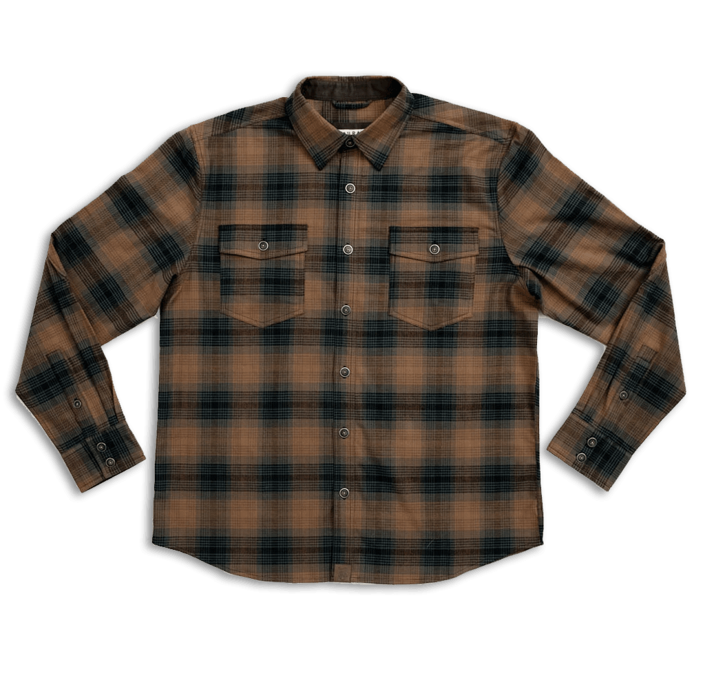 Foreman Stretch Flannel: Brass & Pine / MD