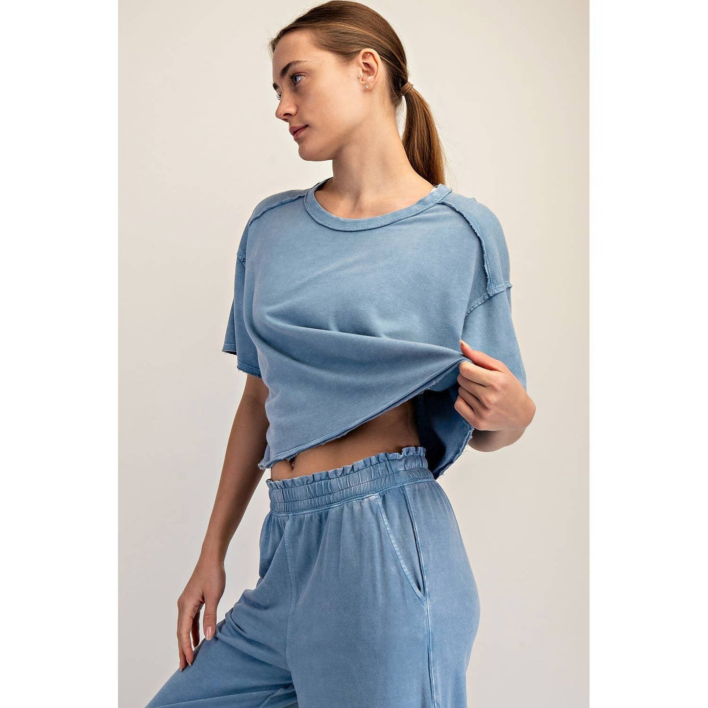 MINERAL WASHED Set/ Dusty Blue