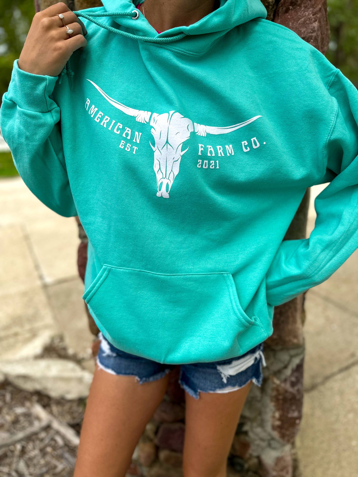 Mint 'Skull' Graphic Hoodie