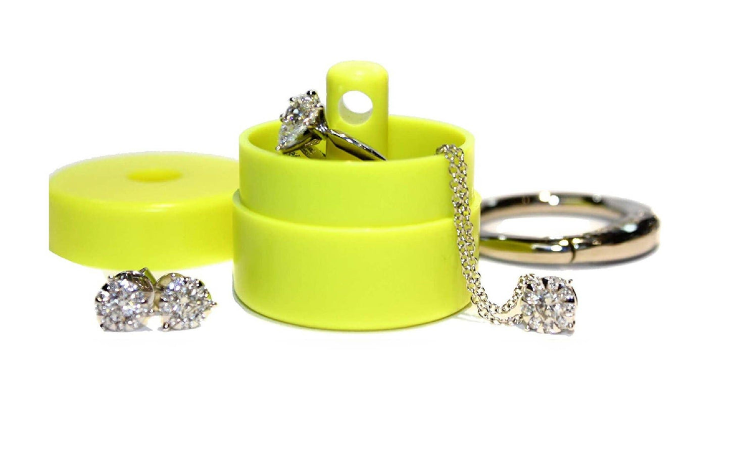 Fluorescent Yellow Lion Latch Jewelry/Pill Tote