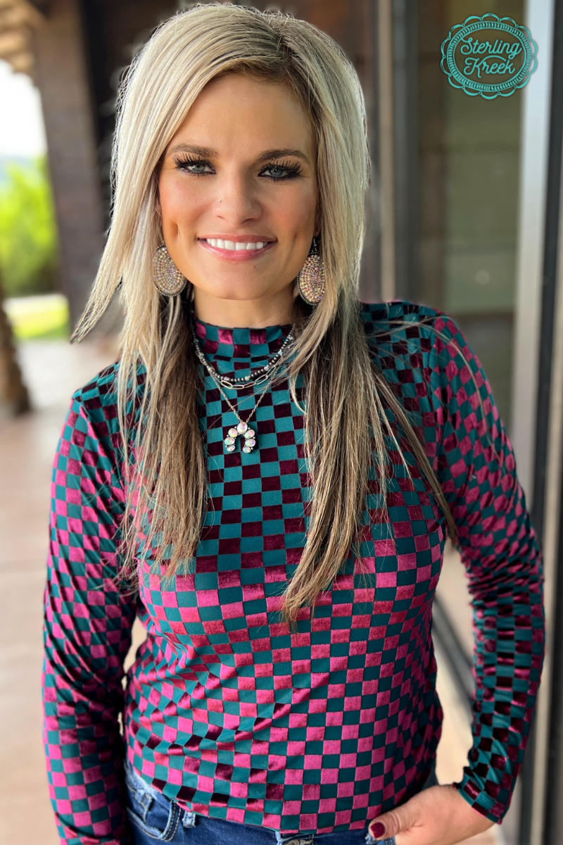 Watermelon Velvet Mesh Top