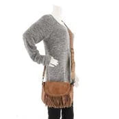 BED STU EASTEND FRINGE CROSSBODY in TAN