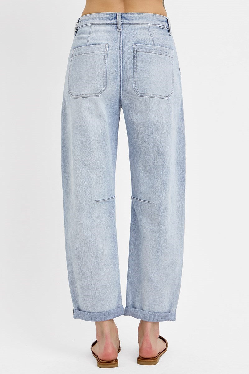 Mid-Rise Relaxed Barrel Jeans