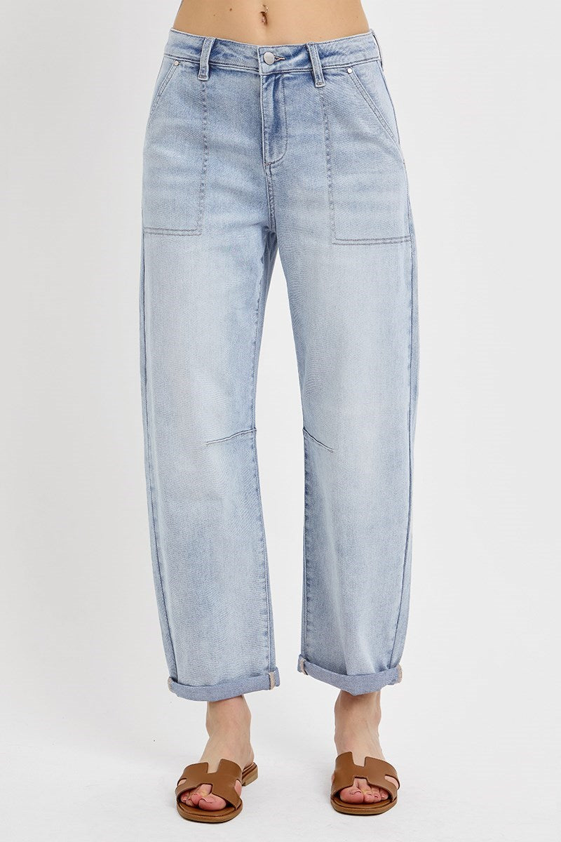 Mid-Rise Relaxed Barrel Jeans