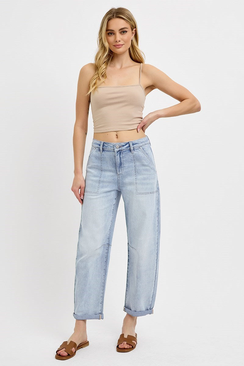 Mid-Rise Relaxed Barrel Jeans