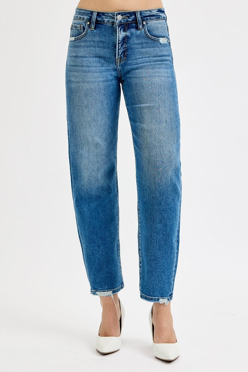 Risen Slim Barrel Ankle Jean