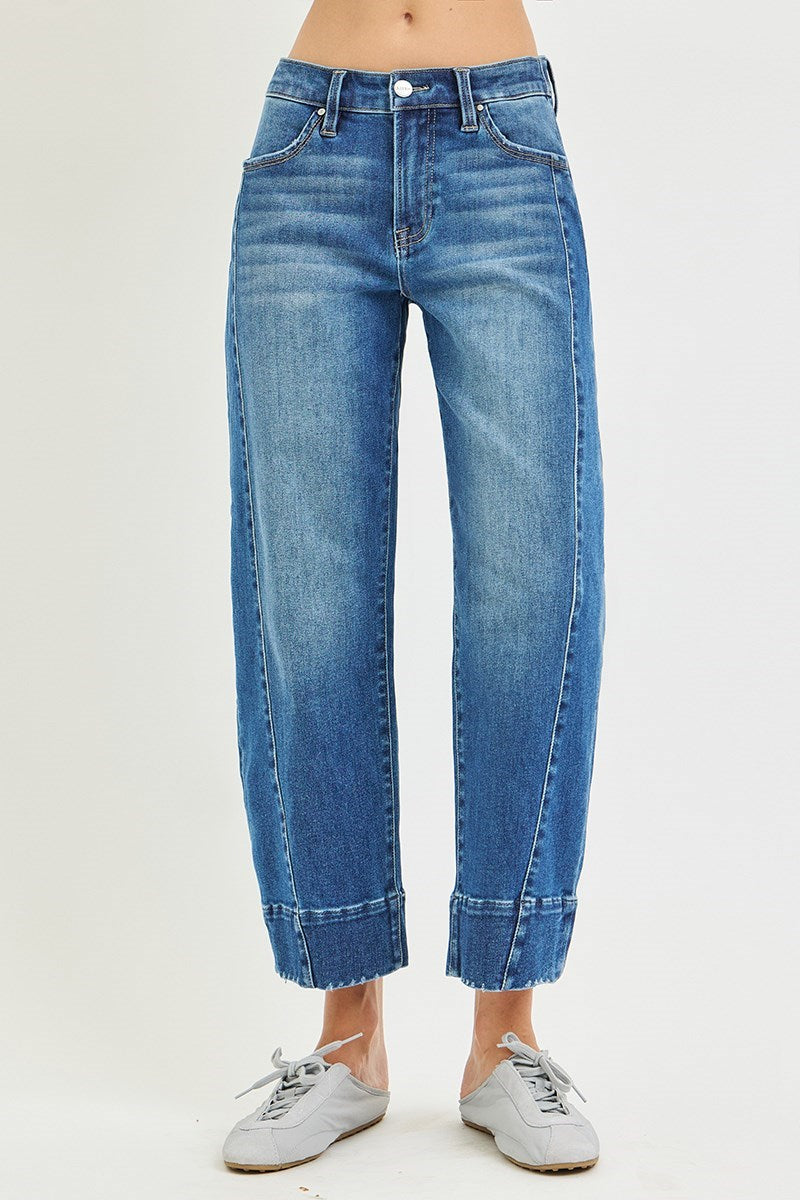 Slouchy Copped Barrel Jean