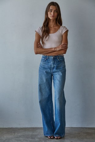Merrow Edge Ribbed Top/Ash Rose