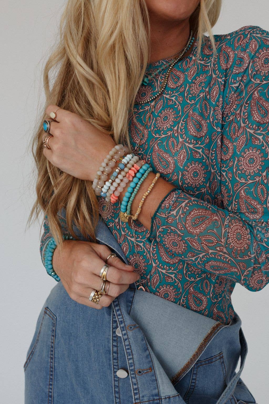 Paisley Mesh Long Sleeve