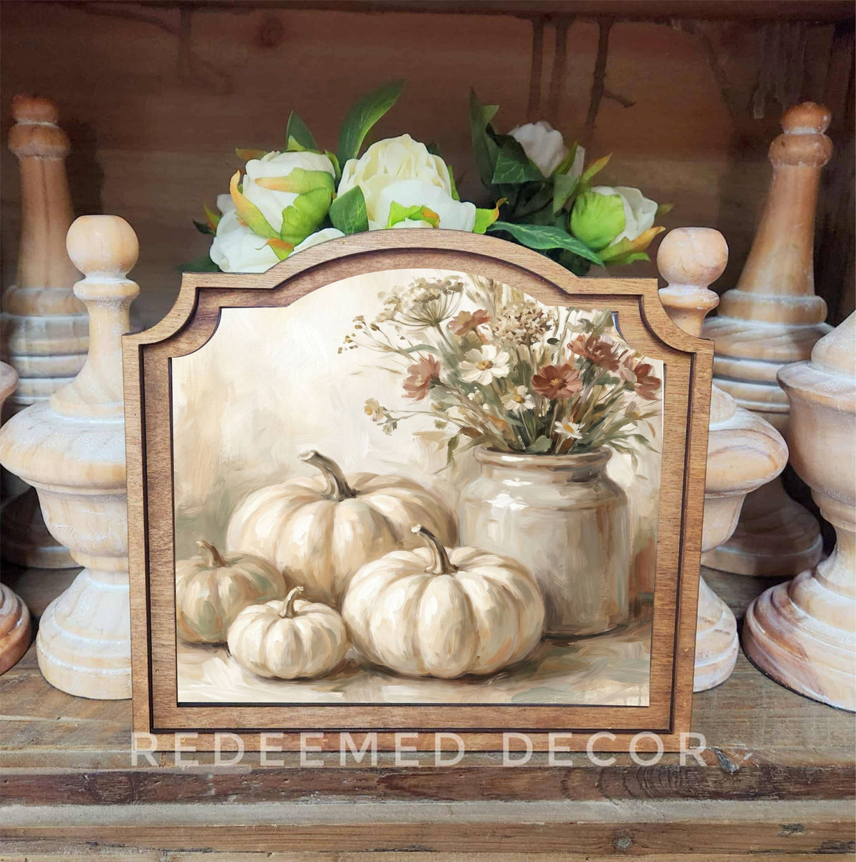 Cream Pumpkins Framed Art