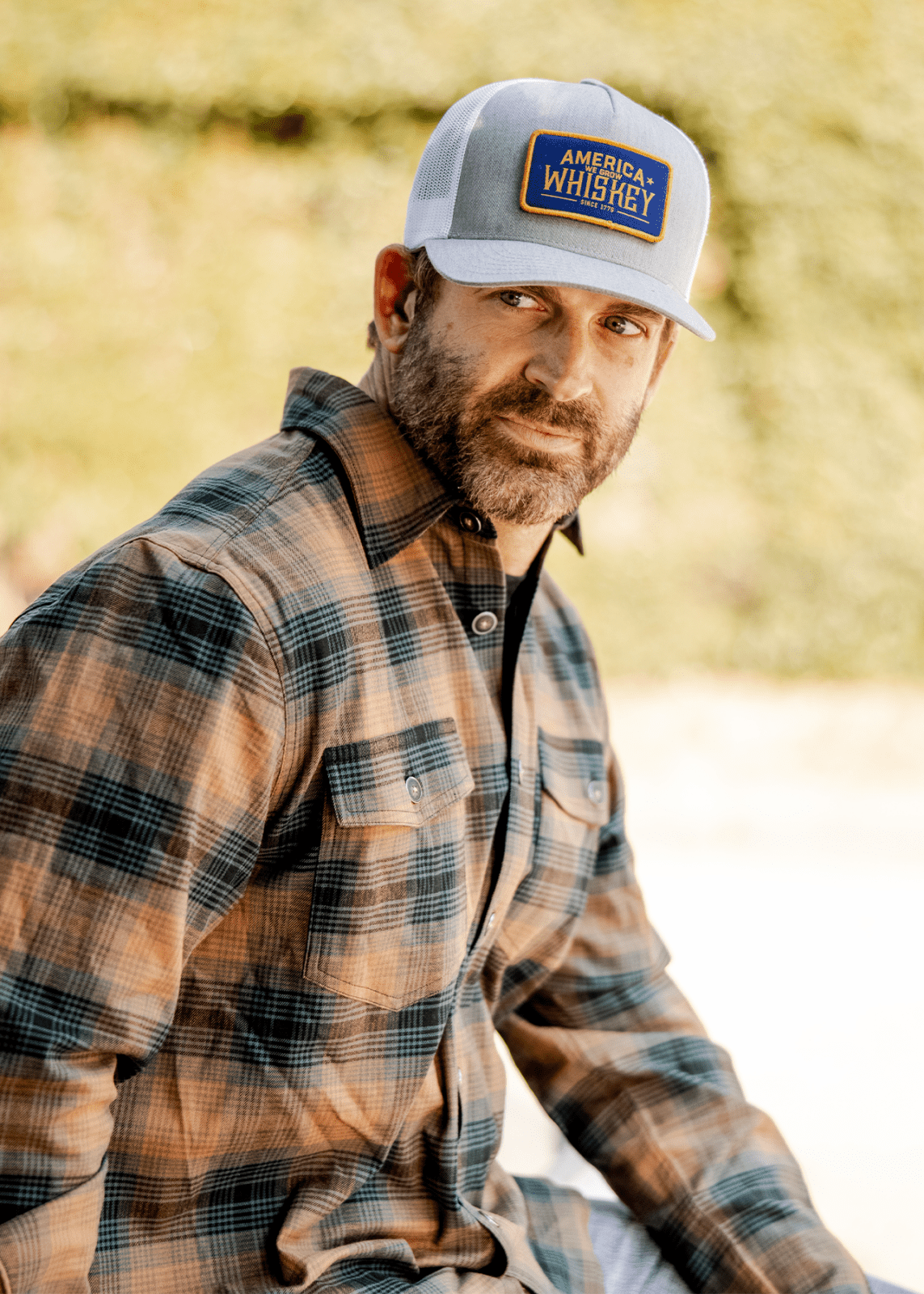 Foreman Stretch Flannel: Brass & Pine / MD