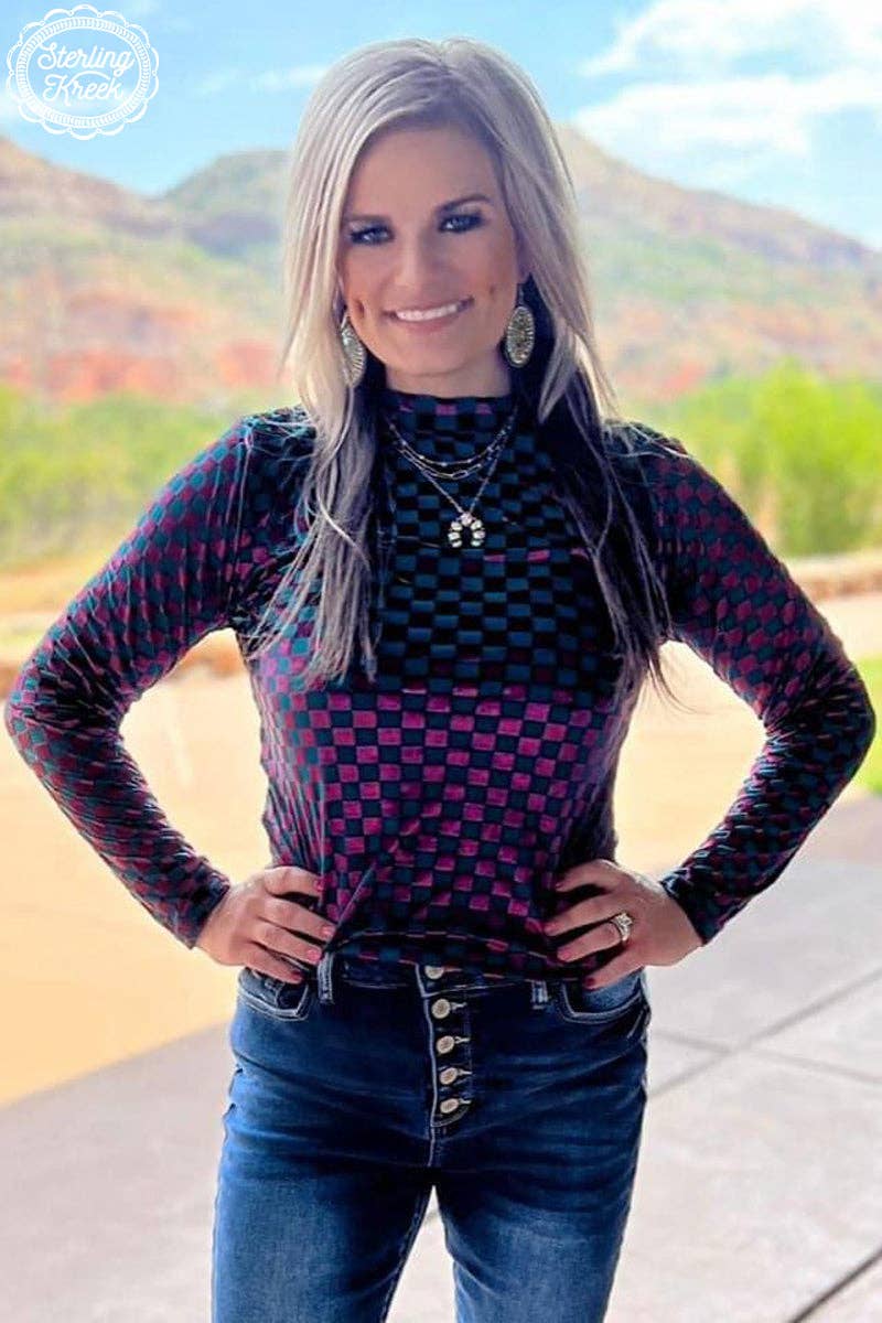 Watermelon Velvet Mesh Top
