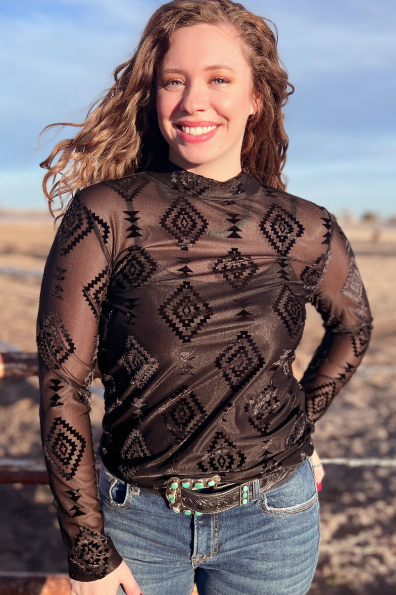Berlin Velvet Mesh Top