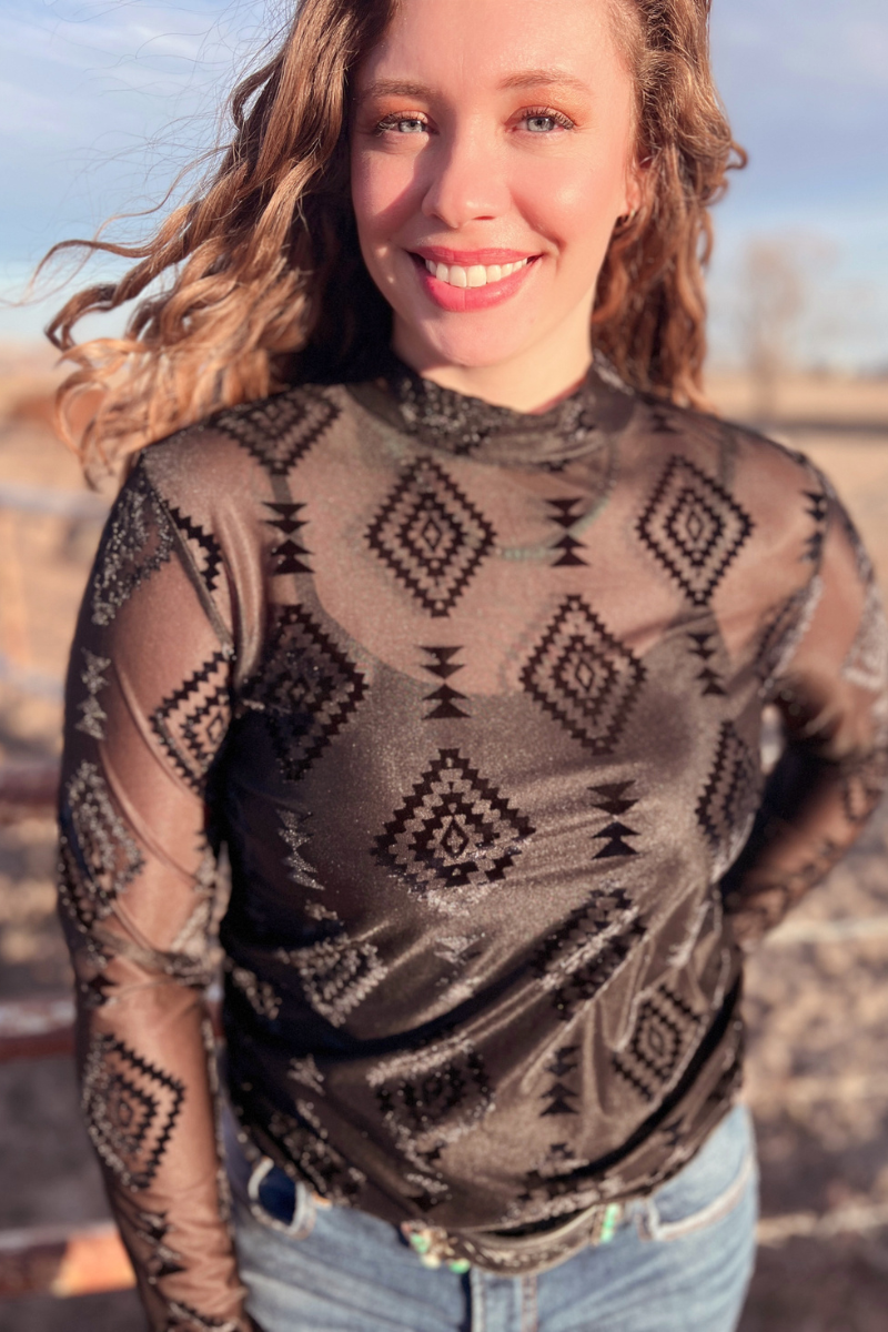 Berlin Velvet Mesh Top