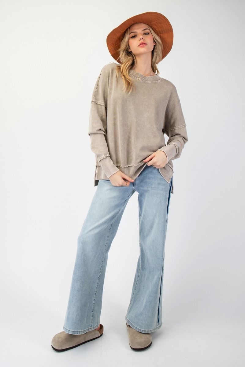 WASHED MINERAL CREW NECK (extended sizes)