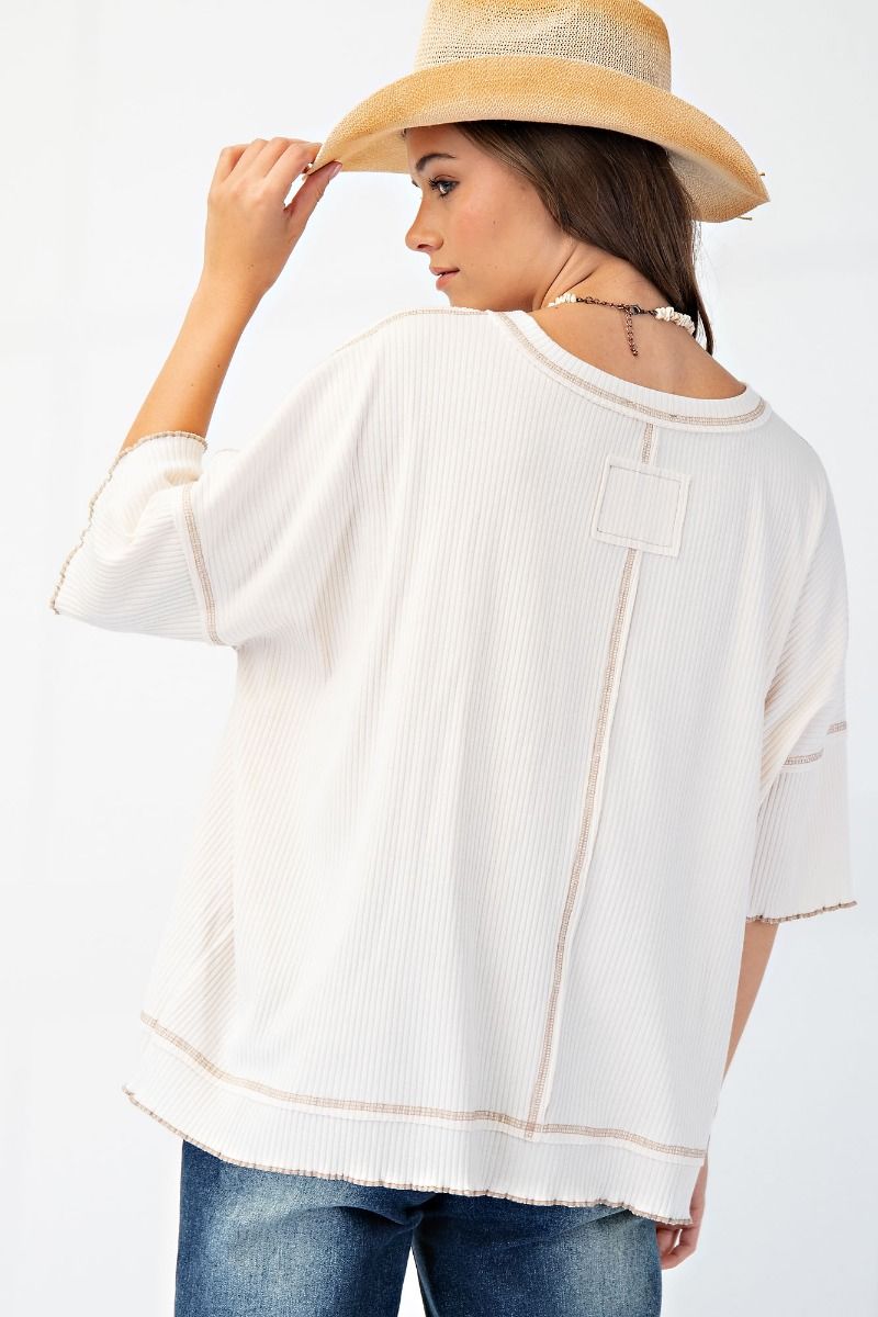 Ribbed Knit Short Sleeve