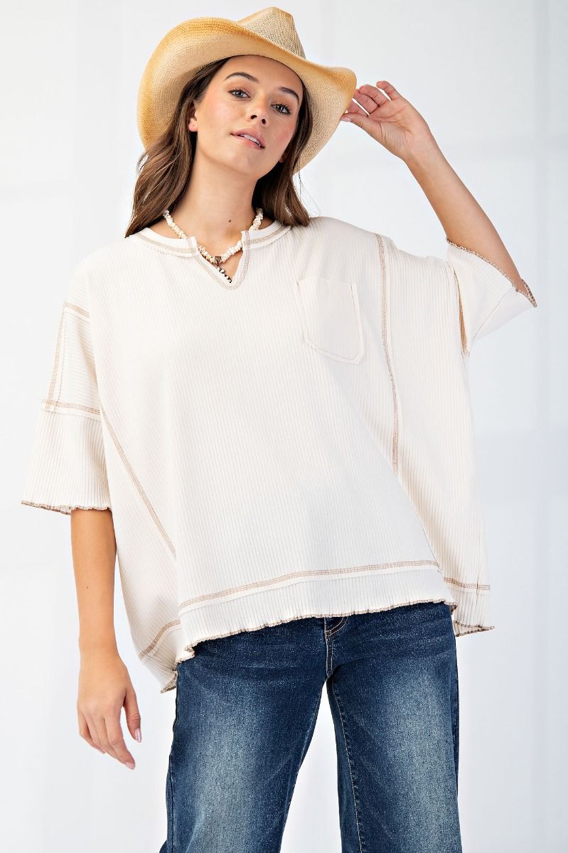 Ribbed Knit Short Sleeve