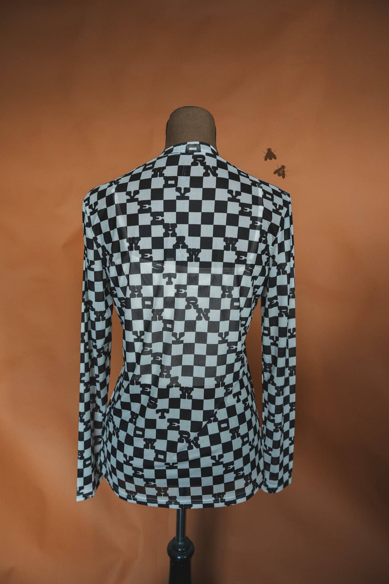Slang Check Mesh Long Sleeve