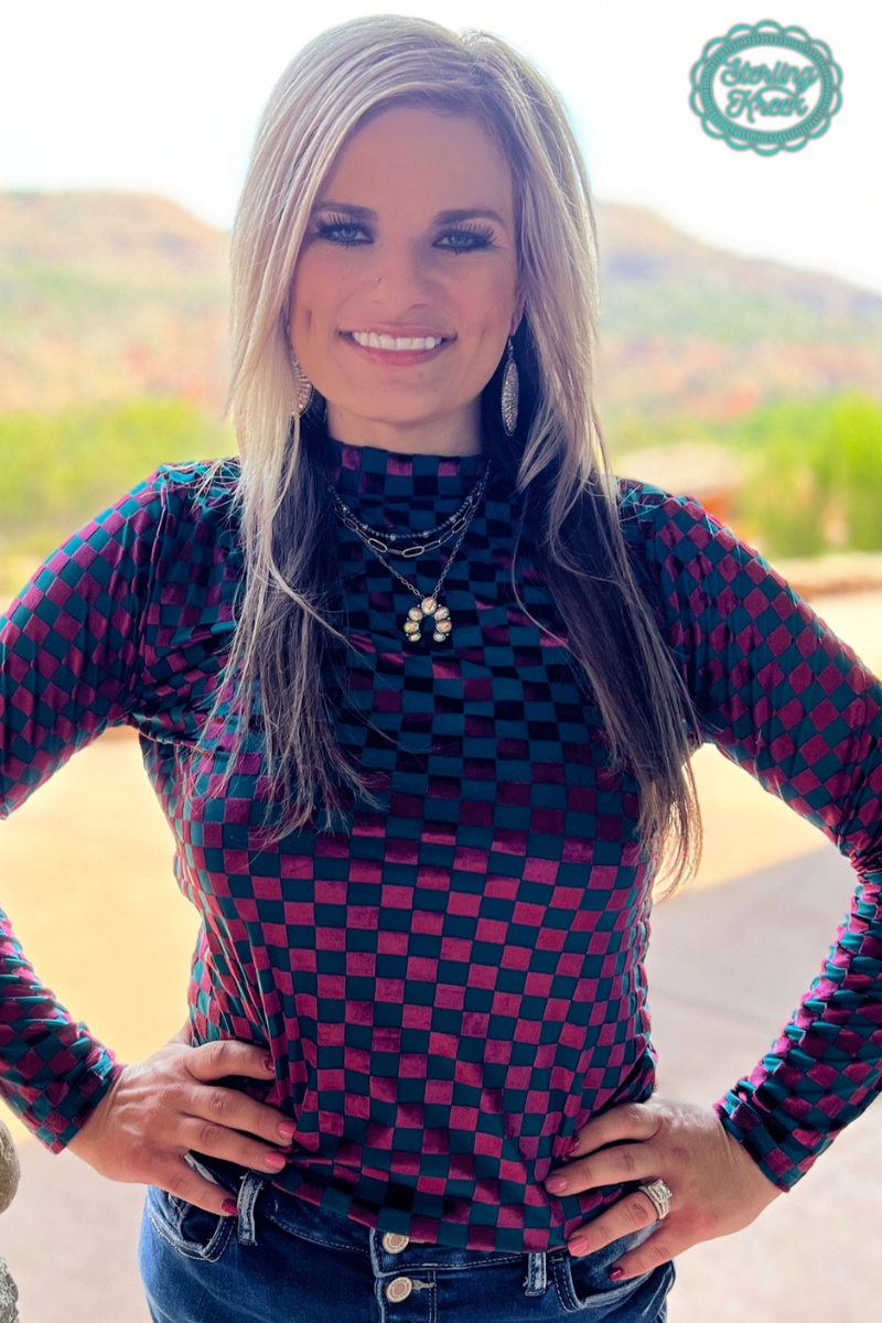 Watermelon Velvet Mesh Top
