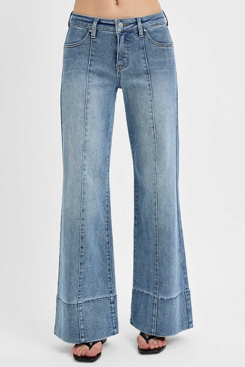 Mid-Rise Wide Leg Jean