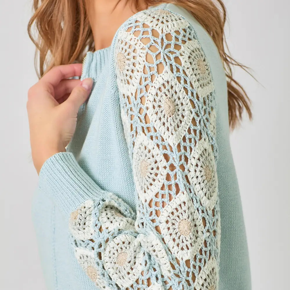 Crochet Sleeve Cardigan