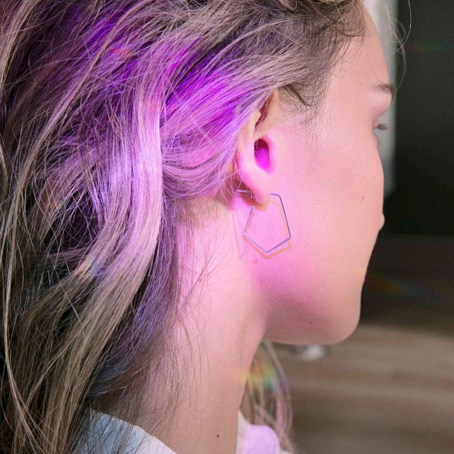 Prism Post Hoop Earring/Gold