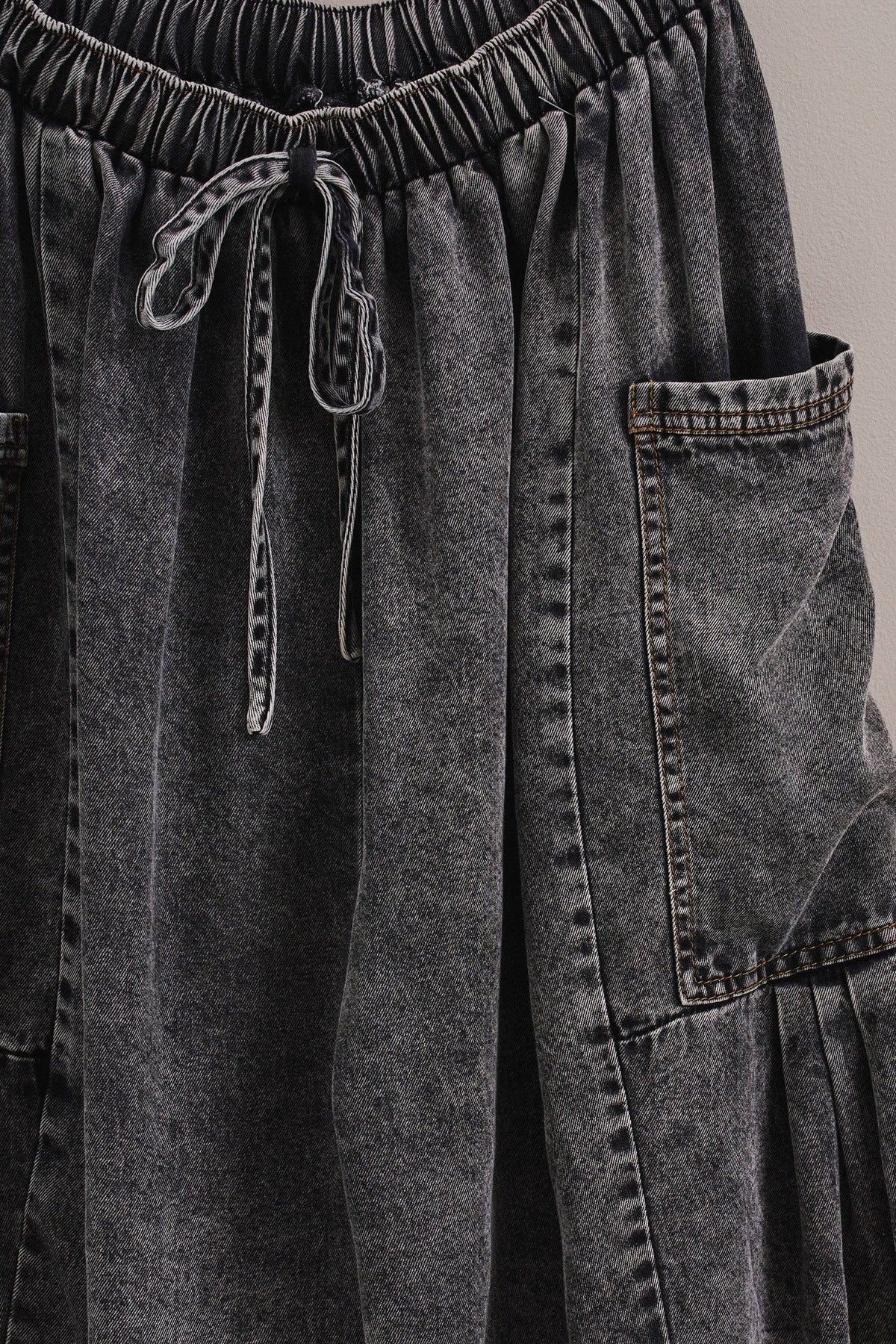 Utility Wide Leg Pants/Charcoal