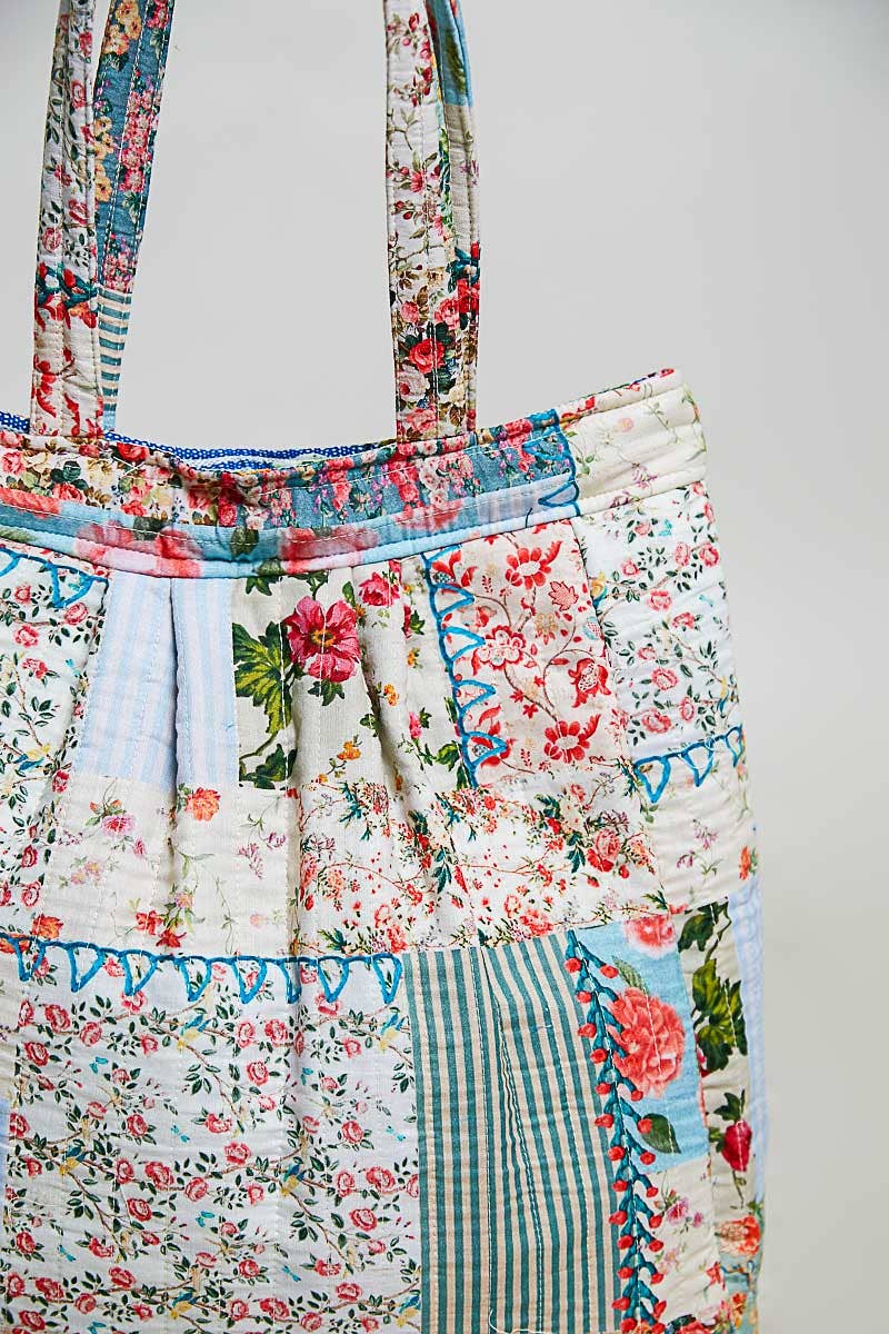 Quilted Patchwork Tote Bag