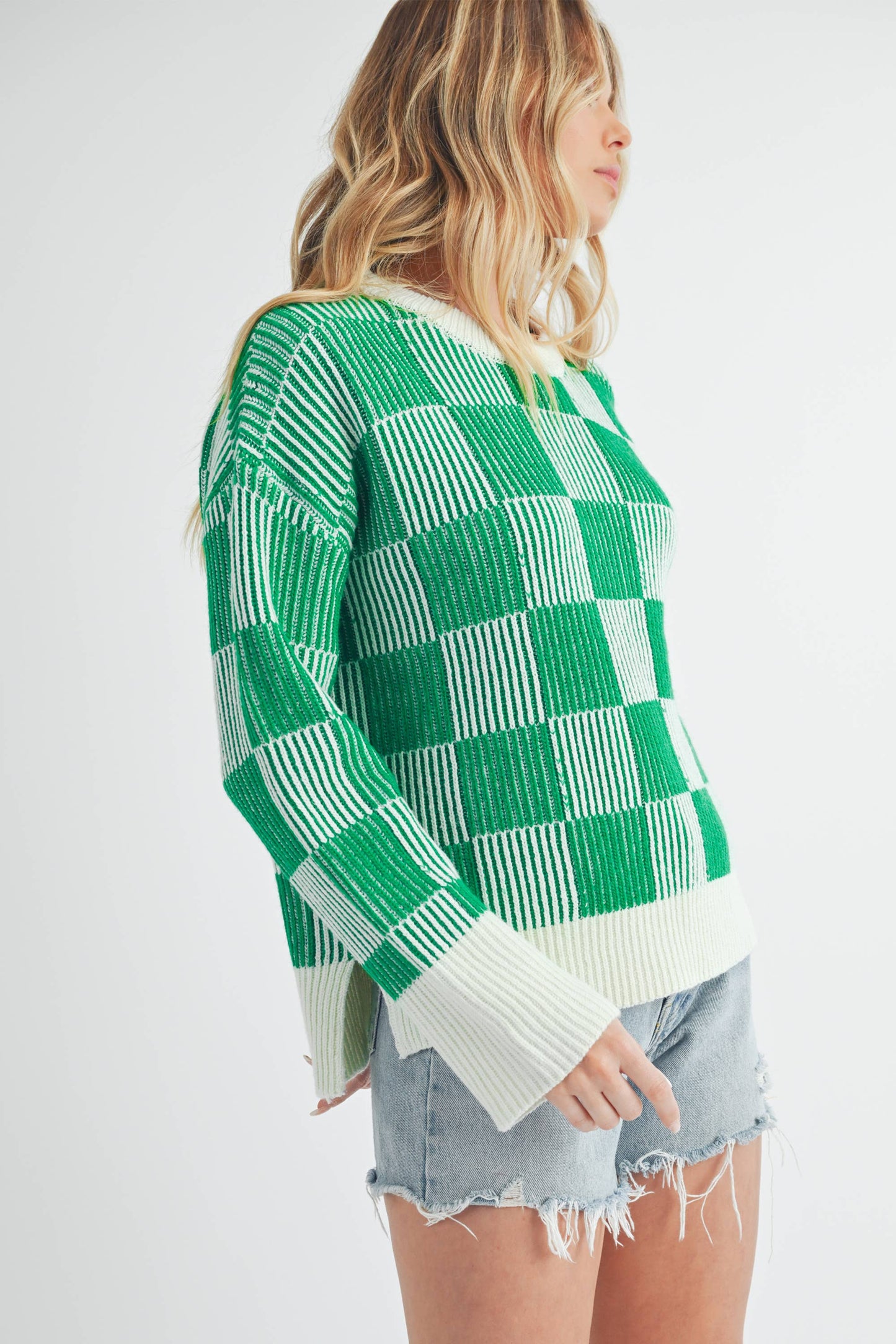 Catalina Check Sweater/Green