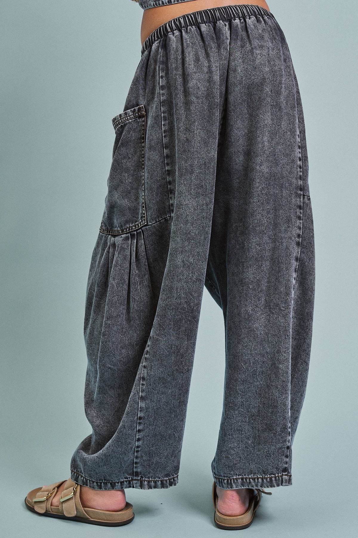 Utility Wide Leg Pants/Charcoal