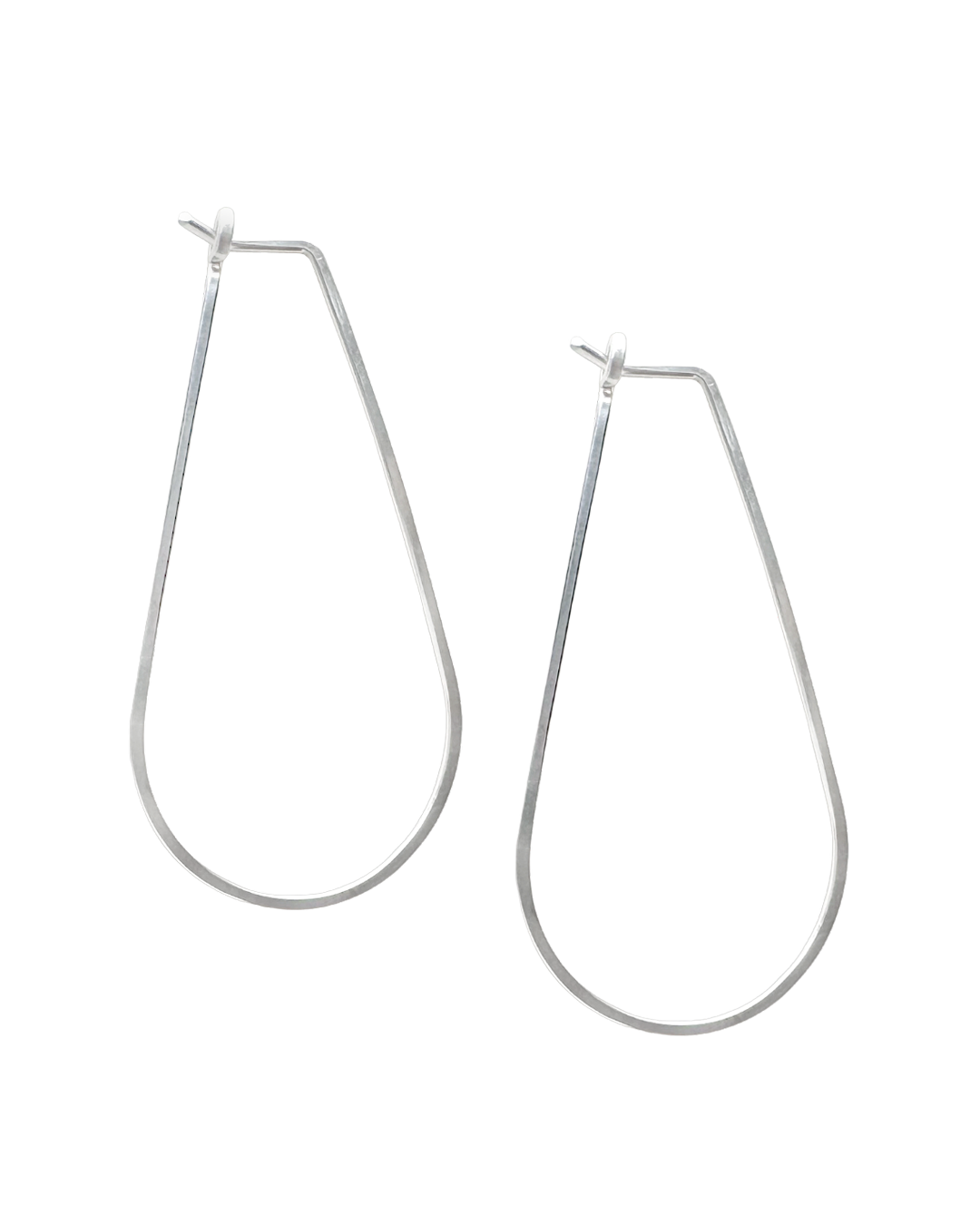 TEARDROP Hoop Earrings/Sterling Silver