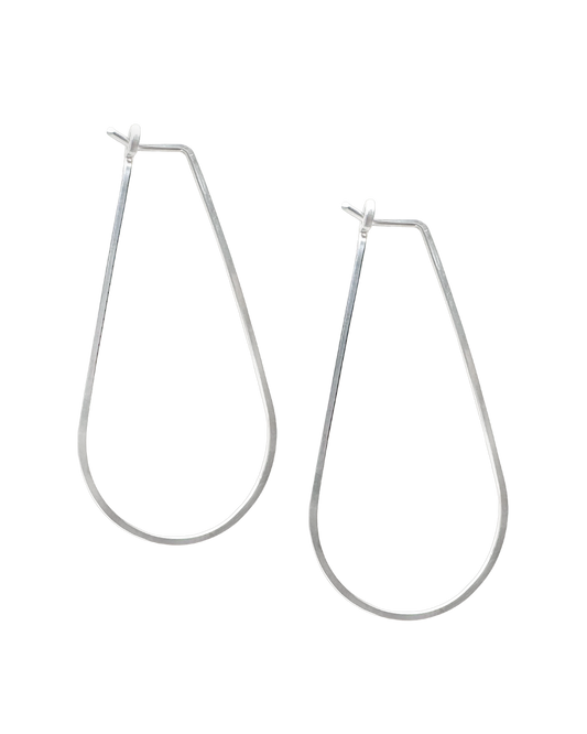 TEARDROP Hoop Earrings/Sterling Silver