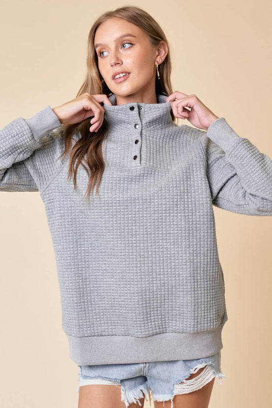 FUNNEL NECK QUILTED Top