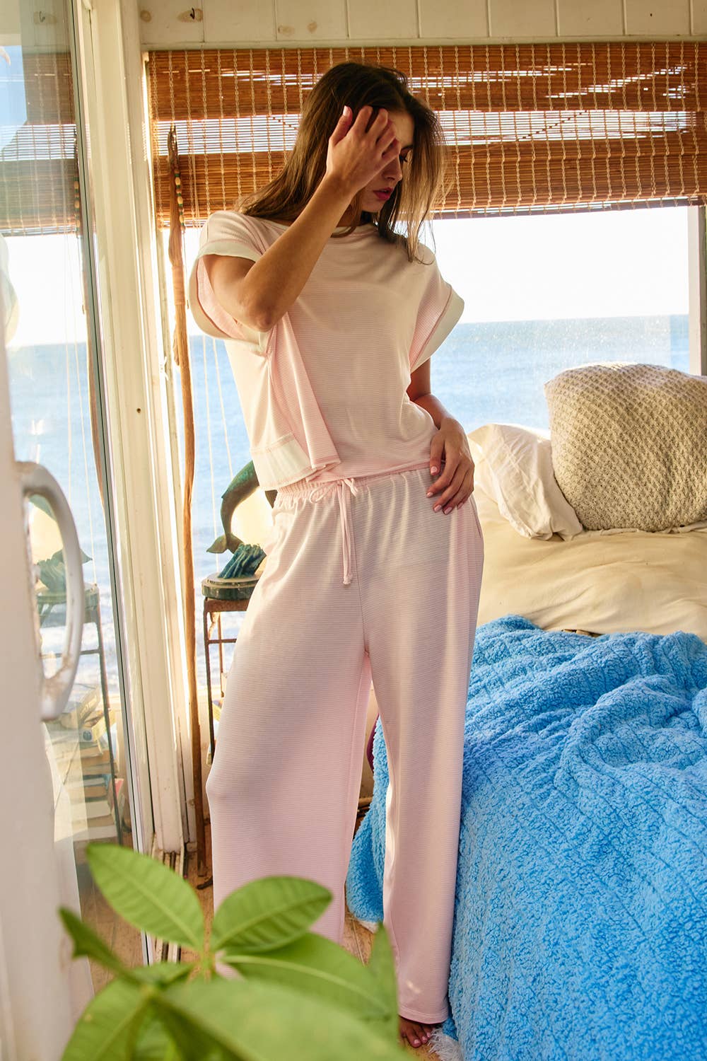 Open Back Pink Stripe Top