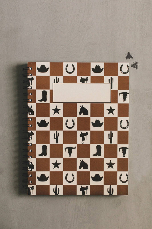 Cowboy checked notebook