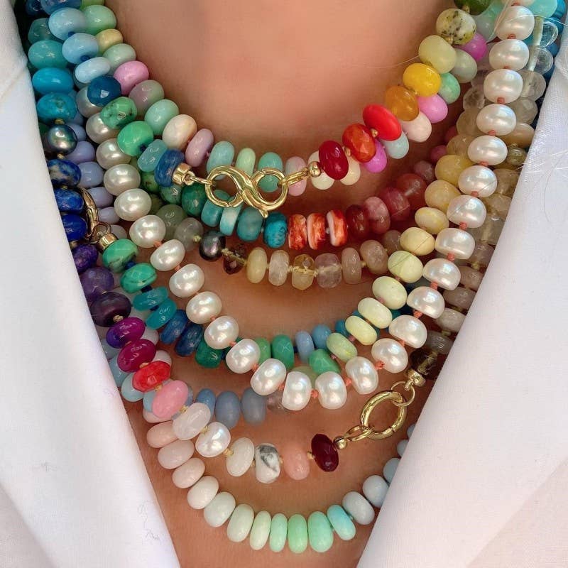 Glass Stone Mixed Necklace/Primary