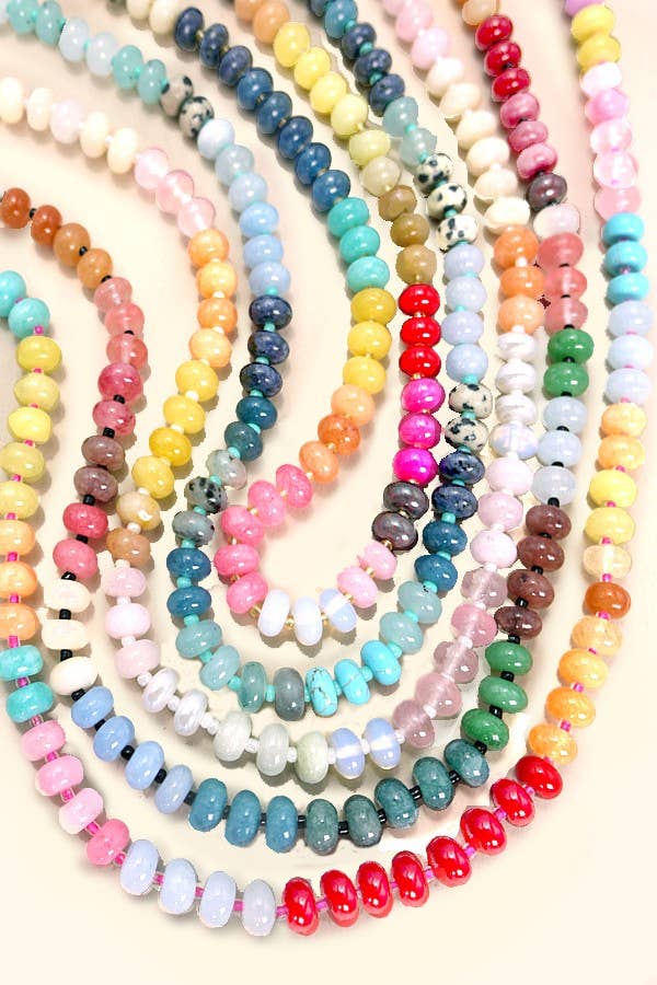 GLASS BEAD NECKLACE/Mixed Blues