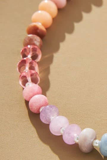GLASS BEAD NECKLACE/Neutrals
