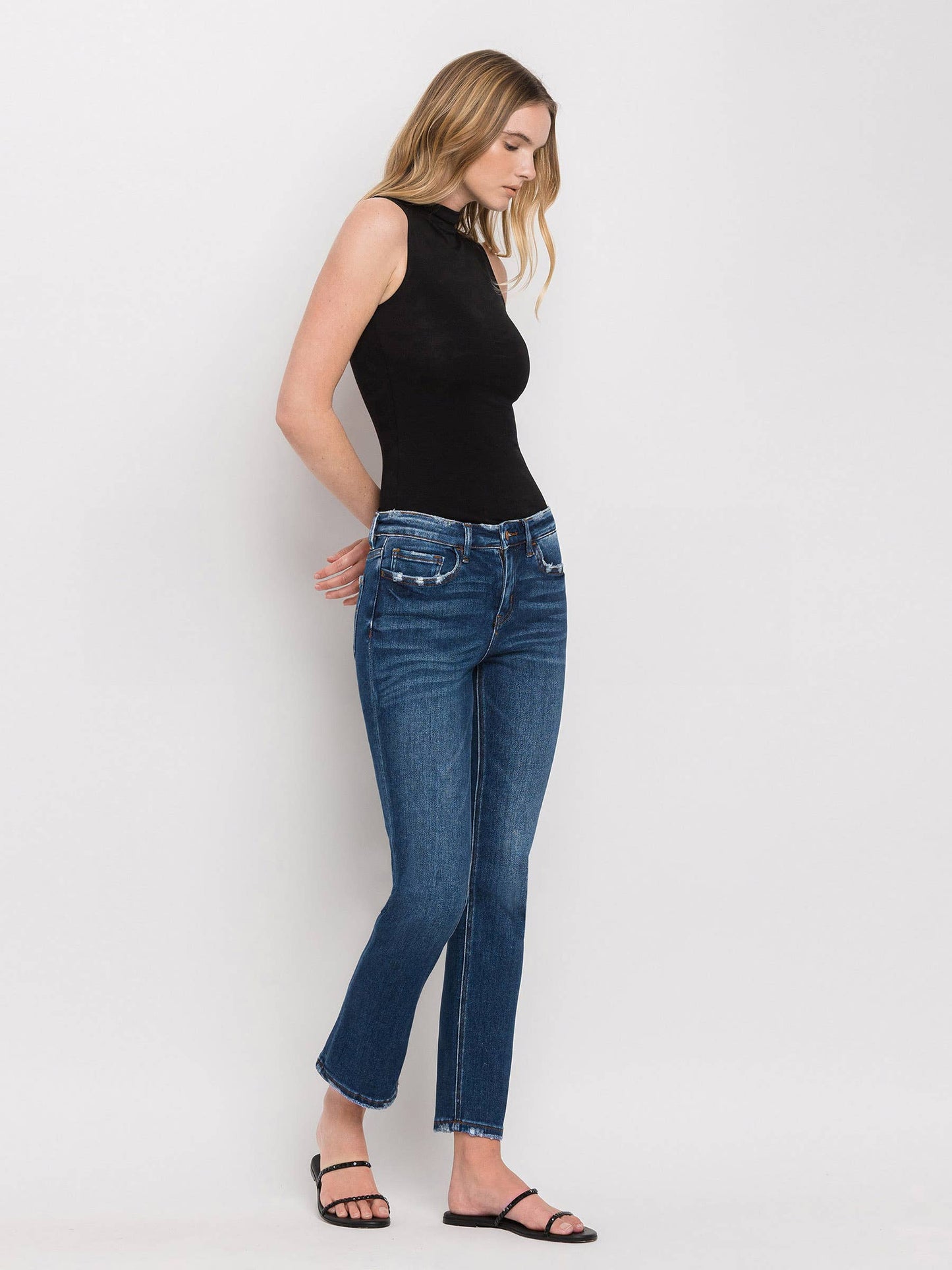 MID RISE ANKLE SLIM STRAIGHT