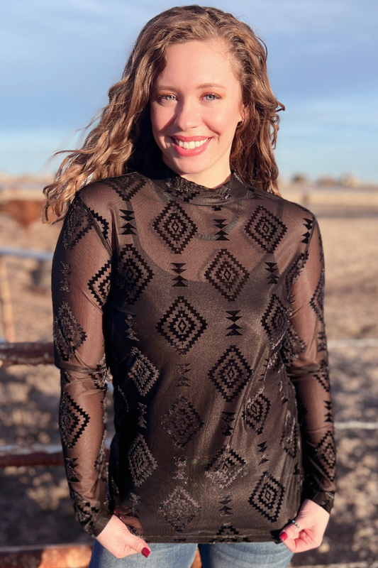 Berlin Velvet Mesh Top