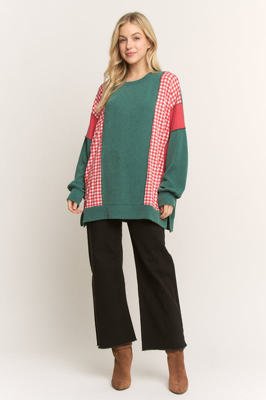 Red & Green Color Block Christmas