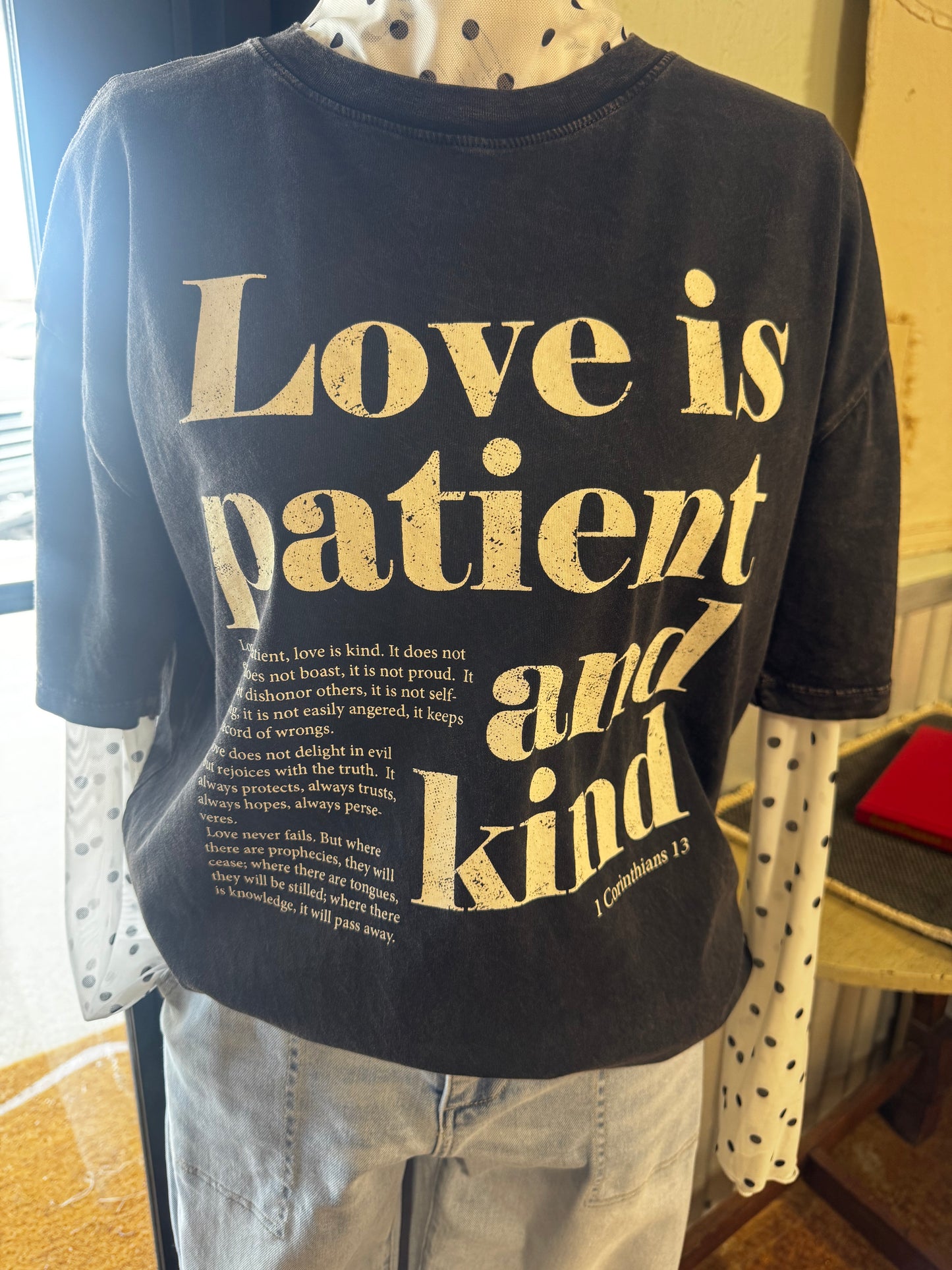 Love is Graphic Tee/Washed Charcoal