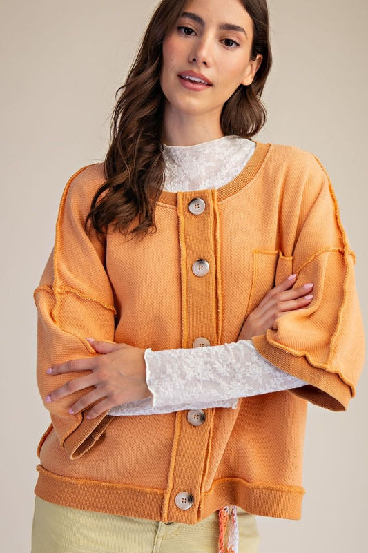 Button Down Cardi/Cinnamon