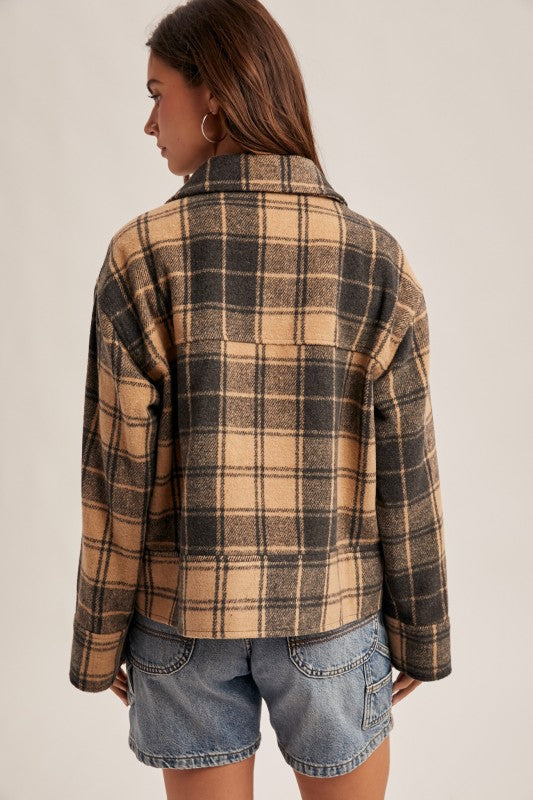 Button Down Plaid Jacket